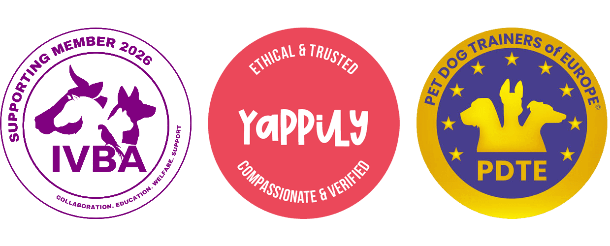 Steph's dog training accreditations Yappily PDTE IVBA Steph's dog training accreditations Yappily PDTE IVBA